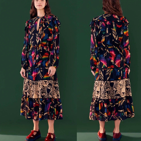 FARM Rio Dresses & Skirts - Farm Rio Black Macaws Flight Maxi Dress
